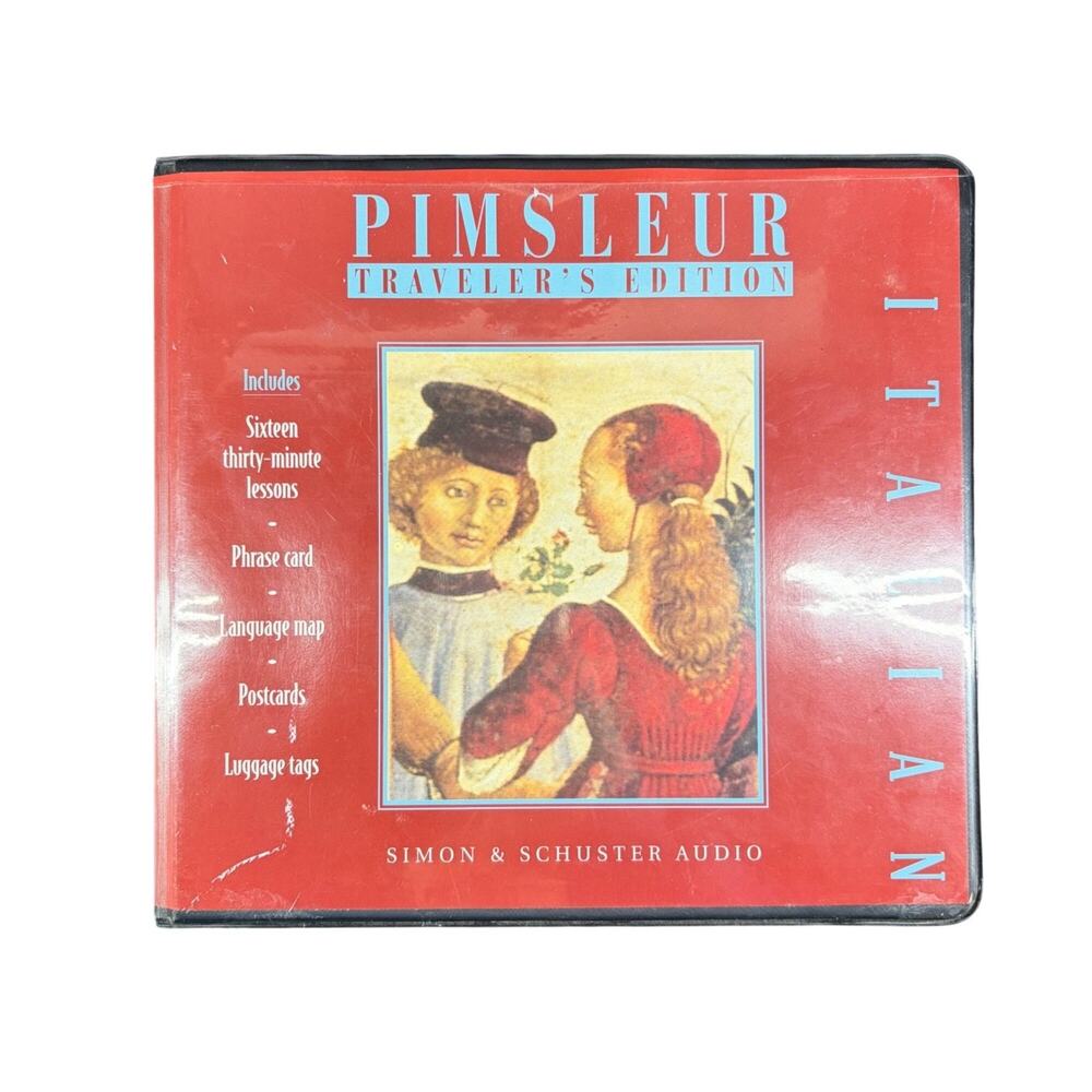 Pimsleur Travelers Edition Italian Language Cassette Set With Guides & Accessori